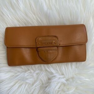 Prada Caramel Leather Flap Wallet